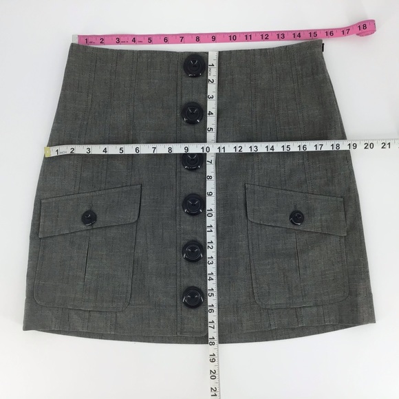kensie Green Mini Skirt with Button Accents, 10 - Picture 9 of 12